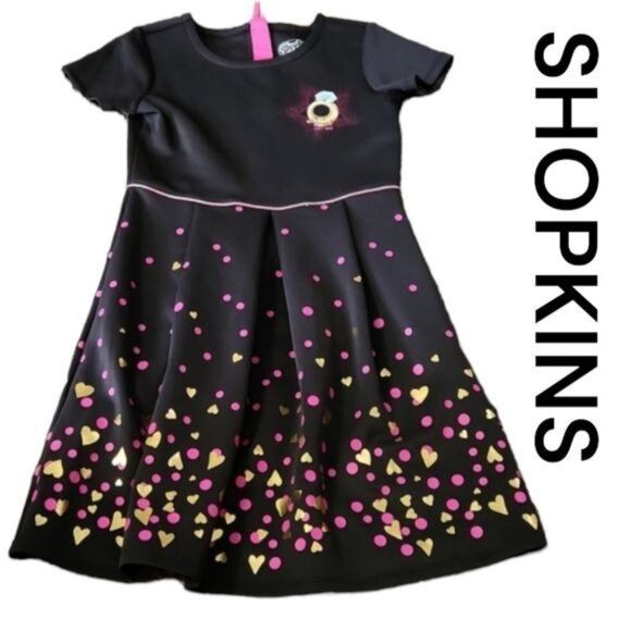 Shopkins Girls Size Large 10/12 Roxy Ring Fit and Flare Stretch Dress - Picture 1 of 6